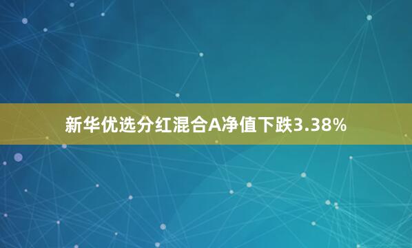 新华优选分红混合A净值下跌3.38%