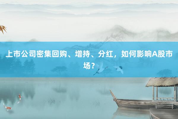上市公司密集回购、增持、分红，如何影响A股市场？