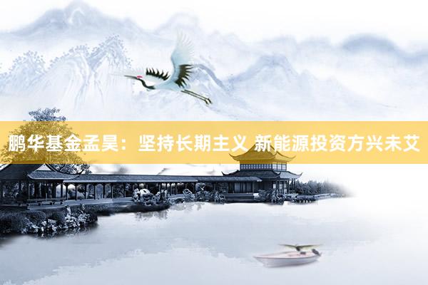 鹏华基金孟昊：坚持长期主义 新能源投资方兴未艾