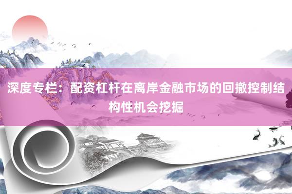 深度专栏：配资杠杆在离岸金融市场的回撤控制结构性机会挖掘