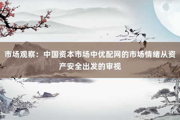 市场观察：中国资本市场中优配网的市场情绪从资产安全出发的审视
