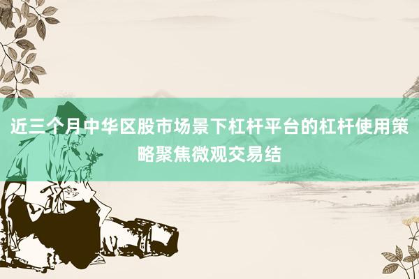 近三个月中华区股市场景下杠杆平台的杠杆使用策略聚焦微观交易结