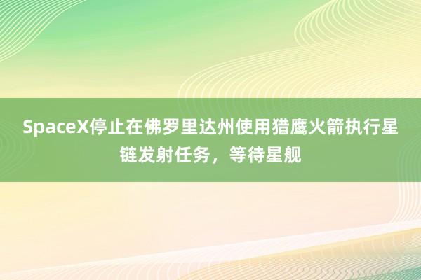 SpaceX停止在佛罗里达州使用猎鹰火箭执行星链发射任务，等待星舰