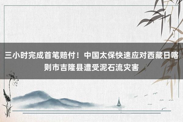 三小时完成首笔赔付！中国太保快速应对西藏日喀则市吉隆县遭受泥石流灾害