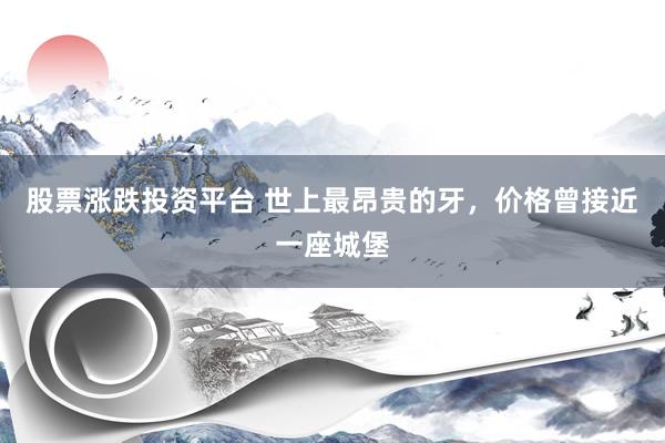 股票涨跌投资平台 世上最昂贵的牙，价格曾接近一座城堡