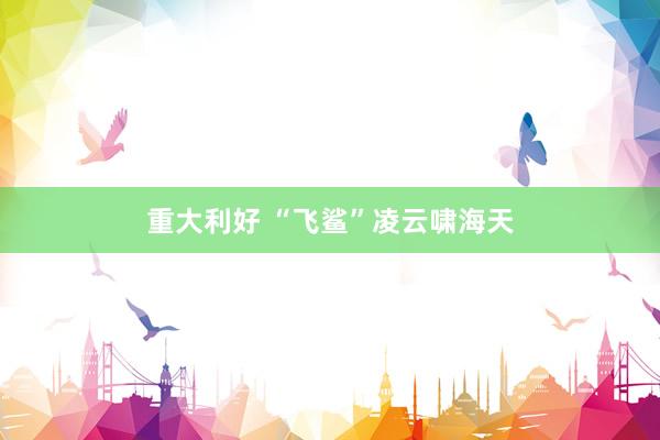 重大利好 “飞鲨”凌云啸海天