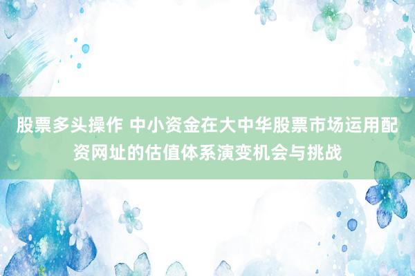 股票多头操作 中小资金在大中华股票市场运用配资网址的估值体系演变机会与挑战