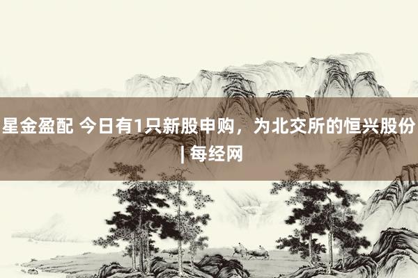 星金盈配 今日有1只新股申购，为北交所的恒兴股份 | 每经网